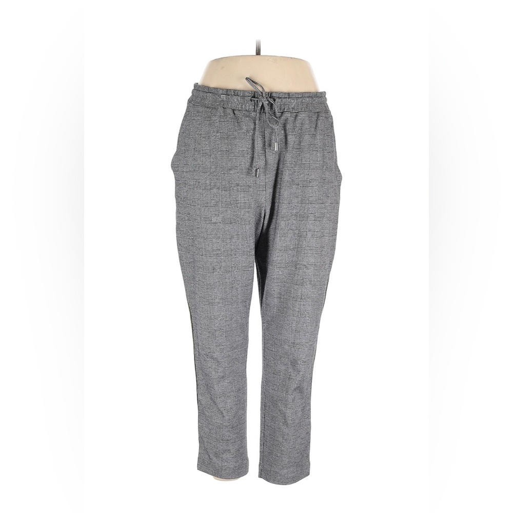Anthropologie Gray Plaid Drawstring Trousers